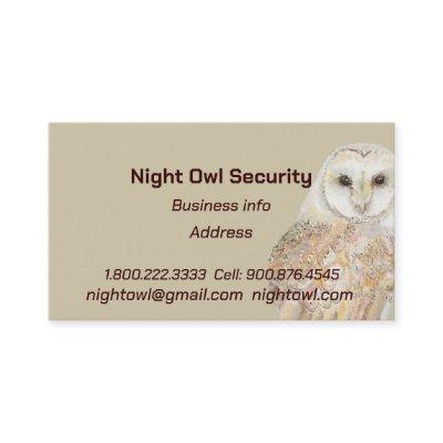 Watercolor Barn Owl Security Night Owl