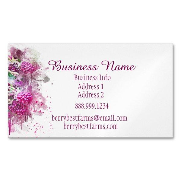 Watercolor Berries Business Name  Magnet