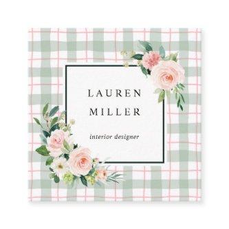Watercolor Bloom | Pastel Plaid Square