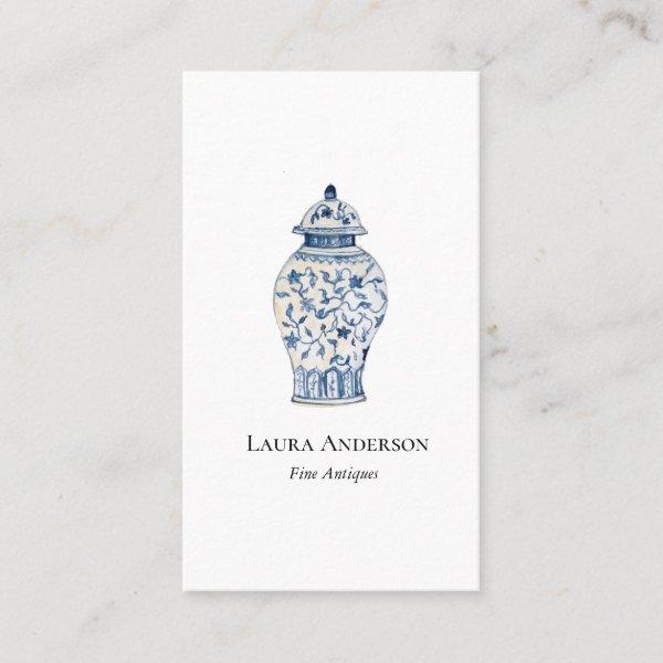 Watercolor Blue and white Urn