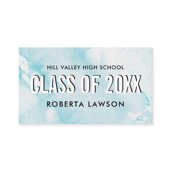 Watercolor Blue Class Graduation Name Social Icon