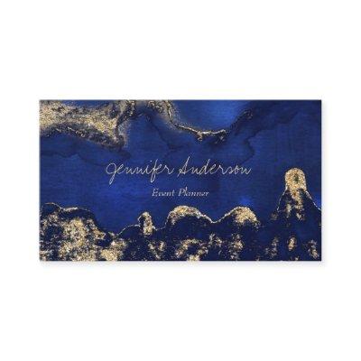 Watercolor Blue & Gold Marble
