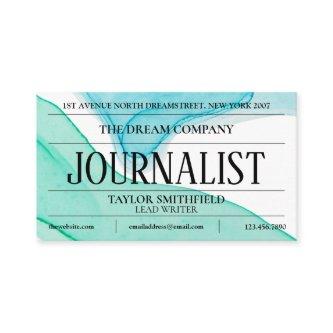 Watercolor Blue Green Newspaper Vintage