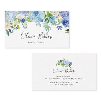 Watercolor Blue Hydrangeas | Floral