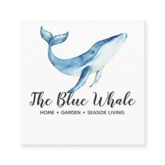Watercolor Blue Whale Square