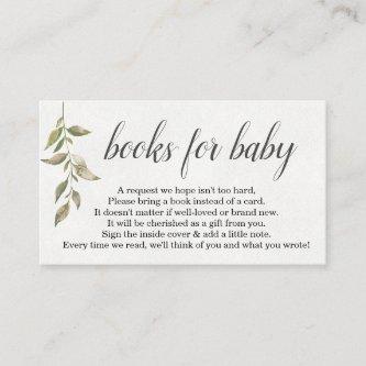 Watercolor Book Request for Baby Shower Invitation