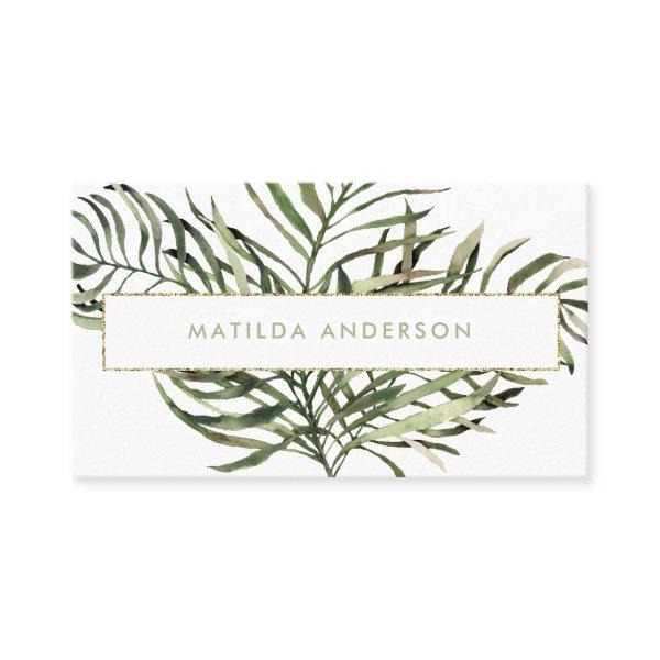 Watercolor botanical foliage and gold details