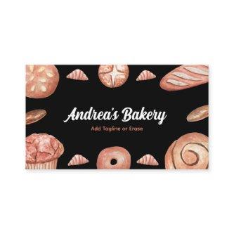 Watercolor Bread Loaf & Pastry Baker Chef Bakery B