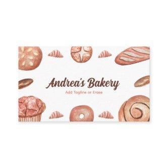 Watercolor Bread Loaf & Pastry Baker Chef Bakery
