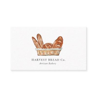 Watercolor Breads in Basket  Bakery