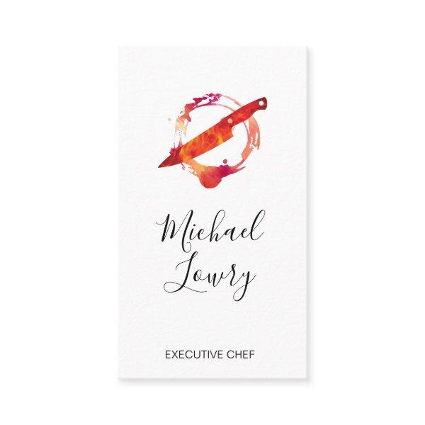 Watercolor Brushed Wine Stain Flaming Knife