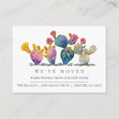 Watercolor Cactus New Home Moving Announcement