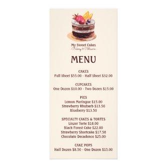 Watercolor cake patisserie cupcake dessert MENU