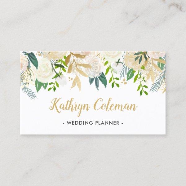 Watercolor Chic Cream Floral Wedding Event Planner