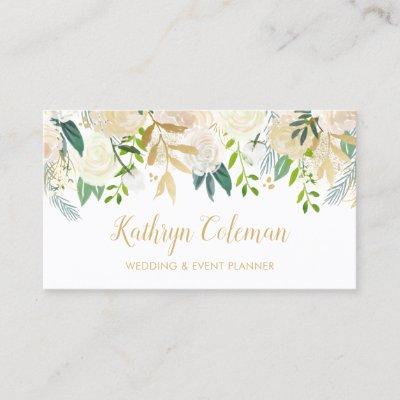 Watercolor Chic Floral Gold Wedding Event Planner