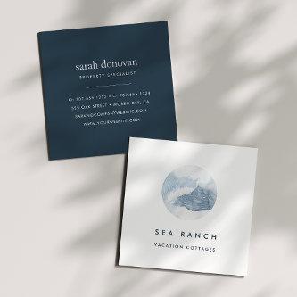 Watercolor Coastal Wave Logo Square