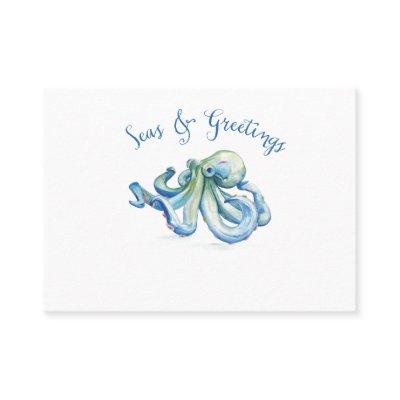 Watercolor Coastal Wedding Place Card