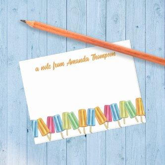 Watercolor Colorful Cute Popsicles Custom Post-it Notes