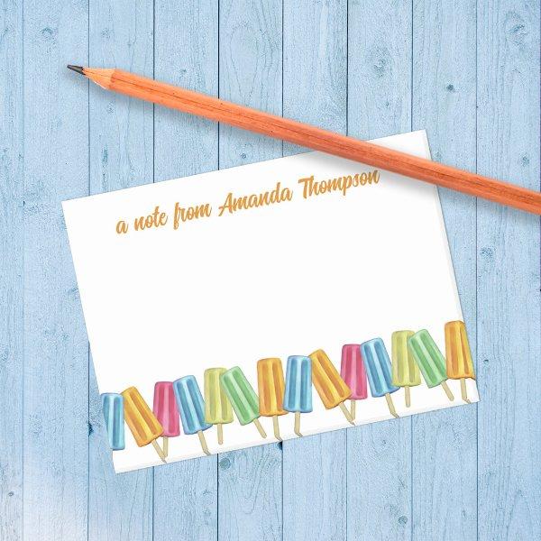 Watercolor Colorful Cute Popsicles Custom Post-it Notes