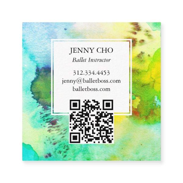 Watercolor Colorful Vivid Textured QR Code Square