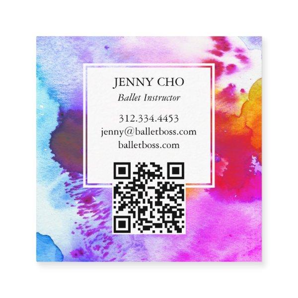 Watercolor Colorful Vivid Textured QR Code Square