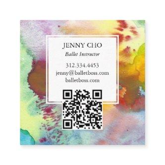 Watercolor Colorful Vivid Textured QR Code Square