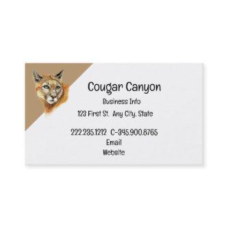 Watercolor Cougar with Animal Tracks