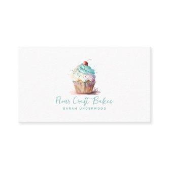 Watercolor Cupcake Logo Baker Bakery Pastry Chef