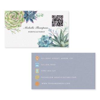 Watercolor Desert Cactus Succulents QR Code