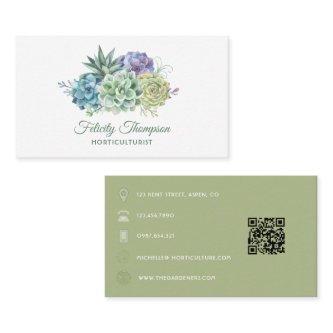 Watercolor Desert Cactus Succulents QR Code