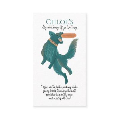 Watercolor Dog Frisbee Dog Walker Pet Sitter