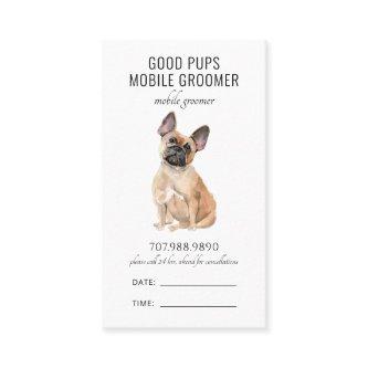 Watercolor Dog Mobile Pet Groomer QR Code Appointment Card