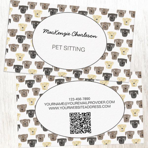 Watercolor Dog Pet Sitting QR Code