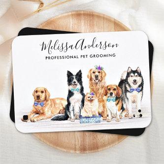 Watercolor Dog Walker Pet Sitting Groomer QR Code