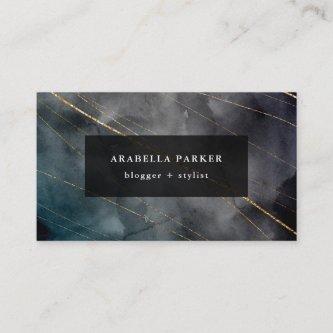 Watercolor Drama | Black and Faux Gold