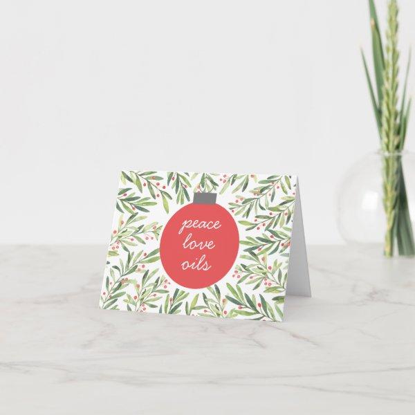 Watercolor Essential Oils Business Holiday Card