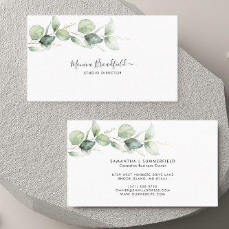 Watercolor Eucalyptus Foliage Elegant Script