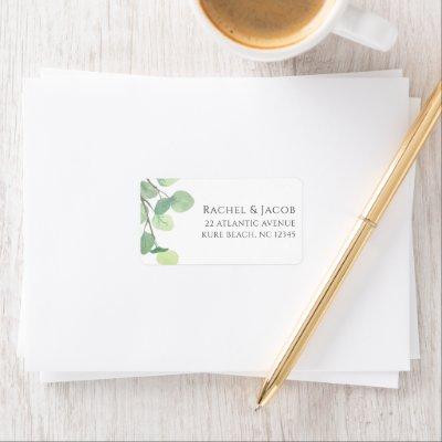 Watercolor Eucalyptus Greenery Family Address Label