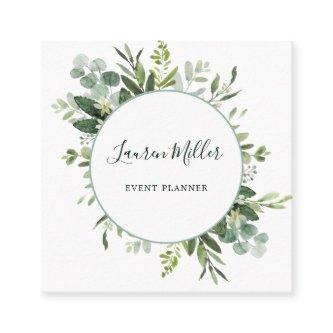 Watercolor Eucalyptus Greenery Wreath Square