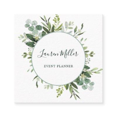 Watercolor Eucalyptus Greenery Wreath Square