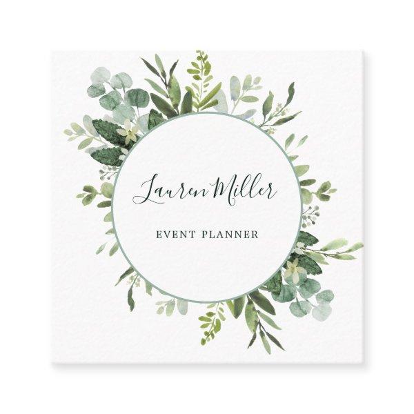Watercolor Eucalyptus Greenery Wreath Square