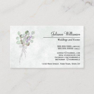 Watercolor Eucalyptus & Lavender Simple Elegant