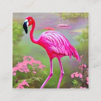 Watercolor Flamingo Graphic Square