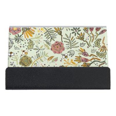 Watercolor Floral Bee Flowers Elegant Modern Desk  Holder