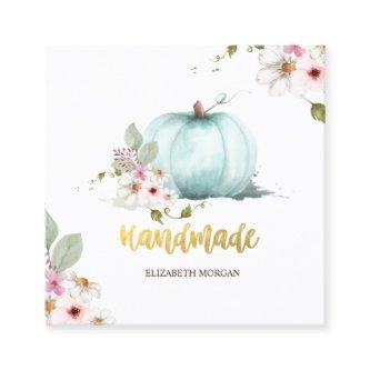 Watercolor Floral Pumpkin,Handmade  Square