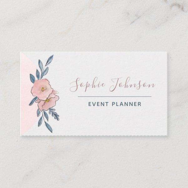 Watercolor Floral Rose Pink Blush Event Planner