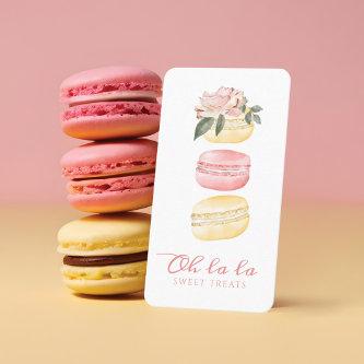 Watercolor Floral Yellow Macaron Bakery & Sweets