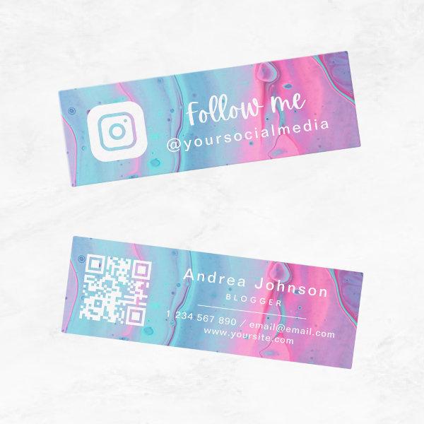 Watercolor Follow Instagram Social Media QR Code Mini