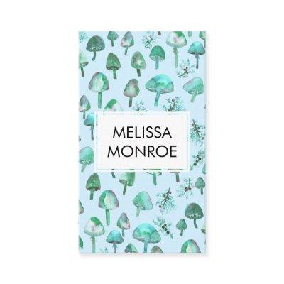 Watercolor Forest Botanical Fungi Mushrooms Nature