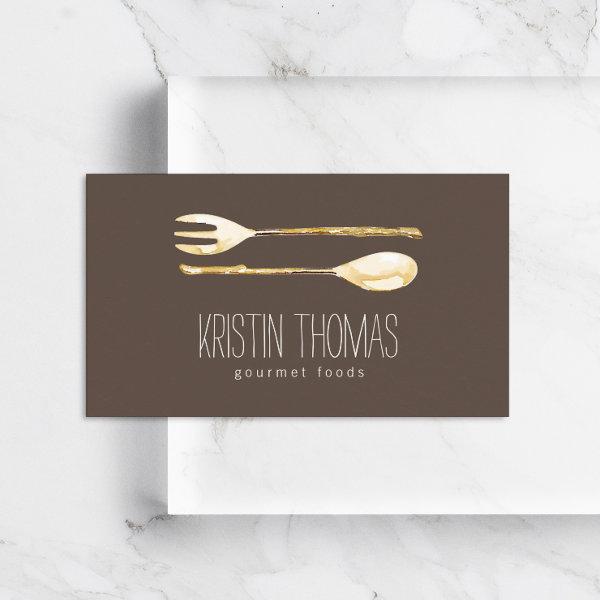 Watercolor Fork and Spoon Catering